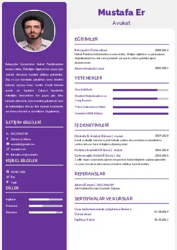 Avukat Cv Örnekleri cv indir